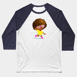 Disco fun black power girl dancing Baseball T-Shirt